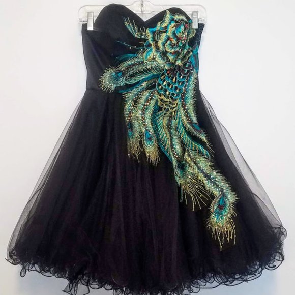 Fiesta Dresses & Skirts - Fiesta Peacock Embroidered Party Prom Dress Sz S